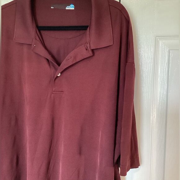 Roundtree & Yorke - Big & Tall Men’s - Performance Maroon Striped Polo - 3XT - Picture 2 of 4